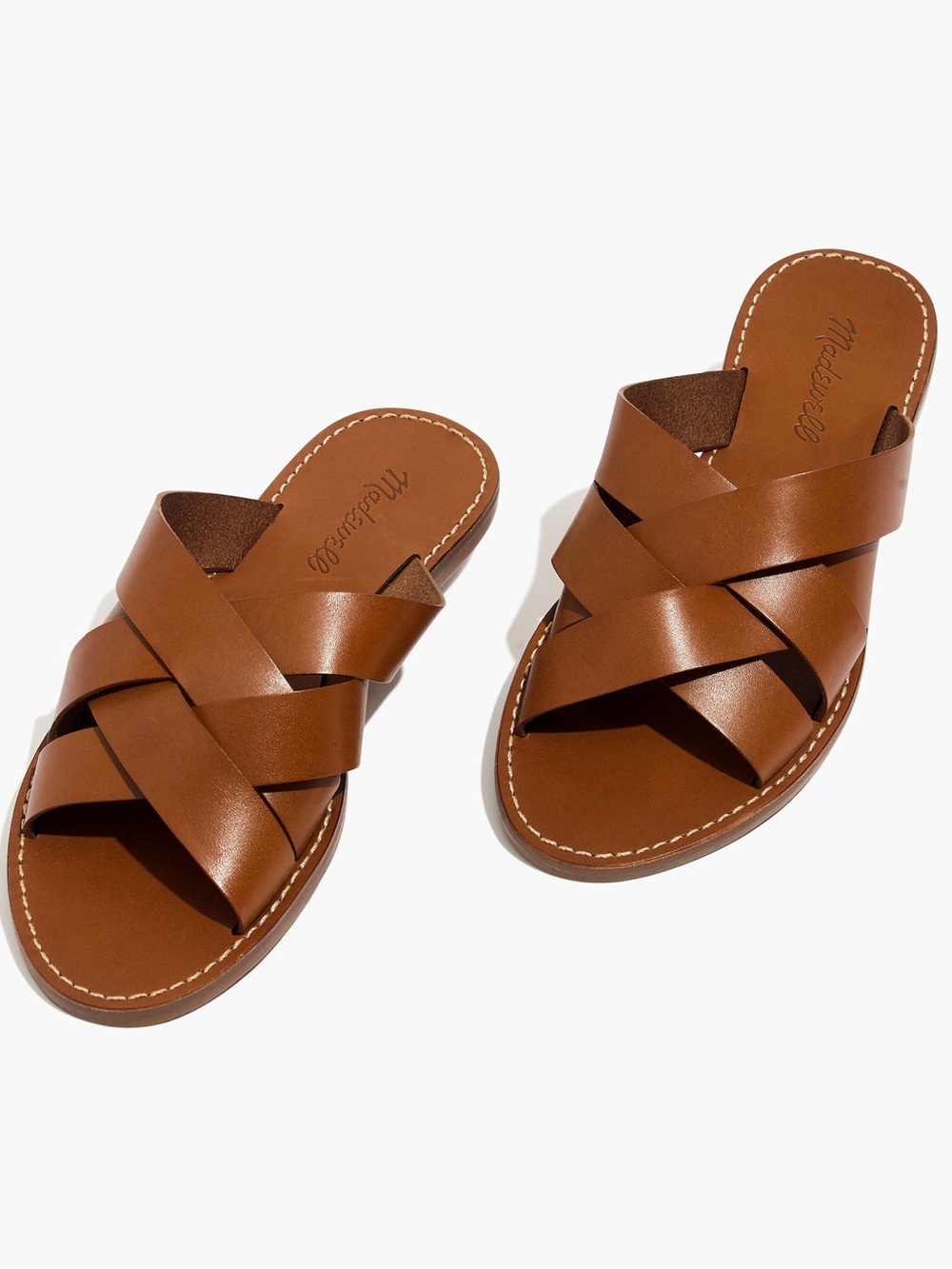 Madewell Boardwalk Woven Slide Sandal Brown Leather Boho Coastal Size 7